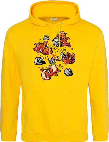 Tiny Dragons Party - dragons, cute, d20 dice, dm, Pen and Paper, dungeon master, fantasy, funny, gamer, geek, kawaii, nerdy, roll, rpg gamer, tabletop gaming - Standard Hoodie