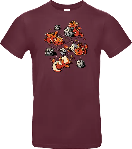 Tiny Dragons Party - dragons, cute, d20 dice, dm, Pen and Paper, dungeon master, fantasy, funny, gamer, geek, kawaii, nerdy, roll, rpg gamer, tabletop gaming - Standard T-Shirt