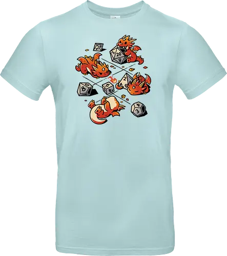 Tiny Dragons Party - dragons, cute, d20 dice, dm, Pen and Paper, dungeon master, fantasy, funny, gamer, geek, kawaii, nerdy, roll, rpg gamer, tabletop gaming - Standard T-Shirt