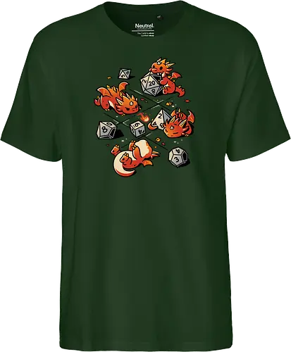Tiny Dragons Party - dragons, cute, d20 dice, dm, Pen and Paper, dungeon master, fantasy, funny, gamer, geek, kawaii, nerdy, roll, rpg gamer, tabletop gaming - Fairtrade T-Shirt