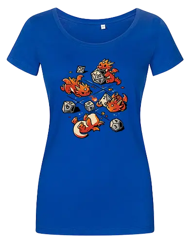 Tiny Dragons Party - dragons, cute, d20 dice, dm, Pen and Paper, dungeon master, fantasy, funny, gamer, geek, kawaii, nerdy, roll, rpg gamer, tabletop gaming - Damen T-Shirt