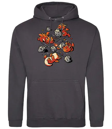 Tiny Dragons Party - dragons, cute, d20 dice, dm, Pen and Paper, dungeon master, fantasy, funny, gamer, geek, kawaii, nerdy, roll, rpg gamer, tabletop gaming - Standard Hoodie