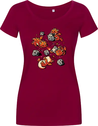Tiny Dragons Party - dragons, cute, d20 dice, dm, Pen and Paper, dungeon master, fantasy, funny, gamer, geek, kawaii, nerdy, roll, rpg gamer, tabletop gaming - Damen T-Shirt