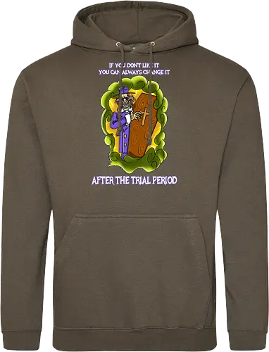 Lustiger Cartoon-Sarg mit dunklem Goth-Horrorhumor