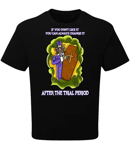 Lustiger Cartoon-Sarg mit dunklem Goth-Horrorhumor