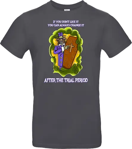 Lustiger Cartoon-Sarg mit dunklem Goth-Horrorhumor