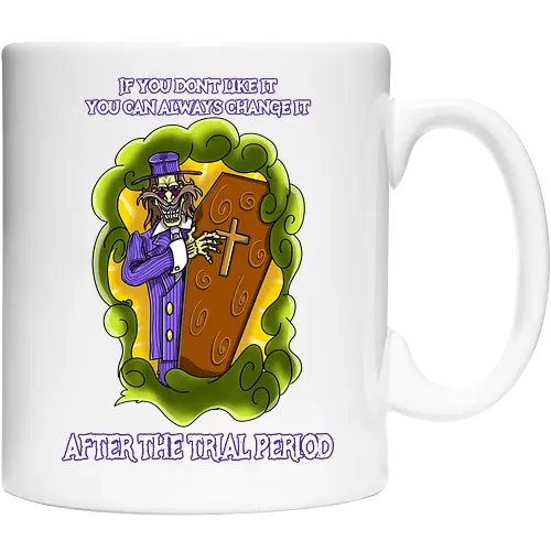 Lustiger Cartoon-Sarg mit dunklem Goth-Horrorhumor