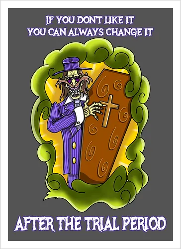 Lustiger Cartoon-Sarg mit dunklem Goth-Horrorhumor