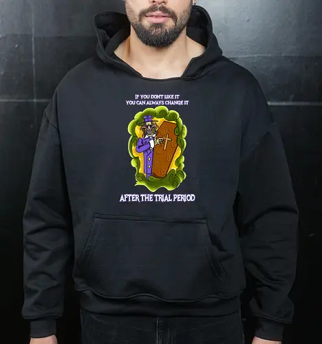 Lustiger Cartoon-Sarg mit dunklem Goth-Horrorhumor