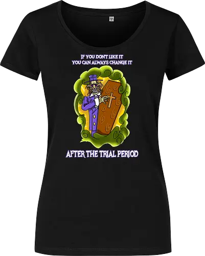 Lustiger Cartoon-Sarg mit dunklem Goth-Horrorhumor