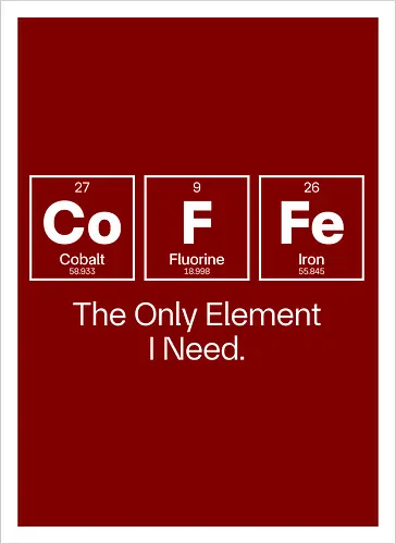Coffee Chemistry Quote – The Only Element I Need – Science Humor Design
