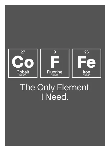 Coffee Chemistry Quote – The Only Element I Need – Science Humor Design