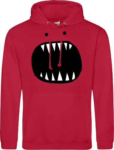 Minimalistisches rotes Monstergesicht