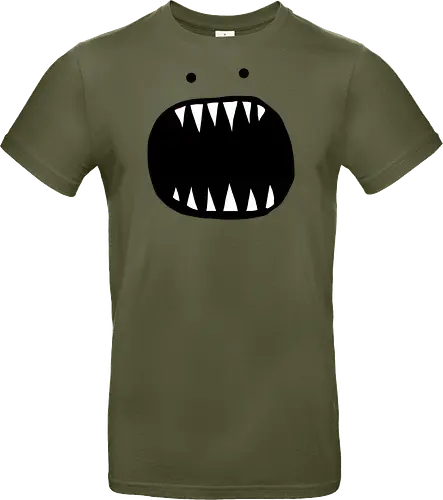 Minimalistisches rotes Monstergesicht