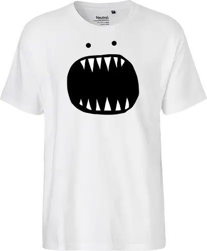 Minimalistisches rotes Monstergesicht