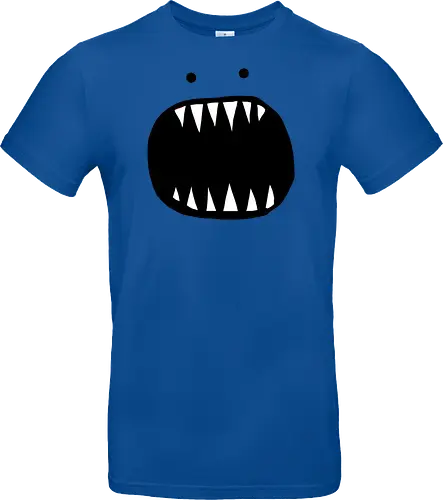 Minimalistisches rotes Monstergesicht