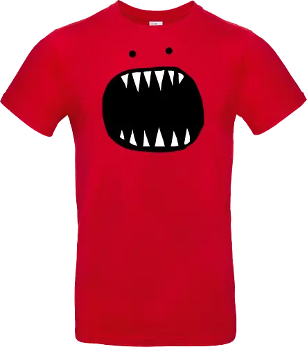 Minimalistisches rotes Monstergesicht