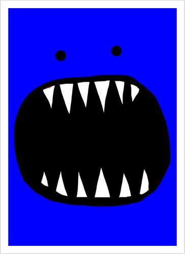 Minimalistisches rotes Monstergesicht