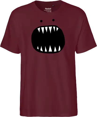 Minimalistisches rotes Monstergesicht