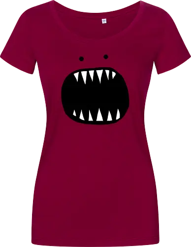 Minimalistisches rotes Monstergesicht