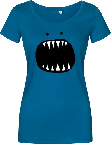 Minimalistisches rotes Monstergesicht