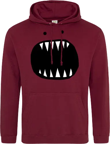 Minimalistisches rotes Monstergesicht