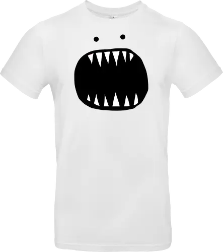 Minimalistisches rotes Monstergesicht