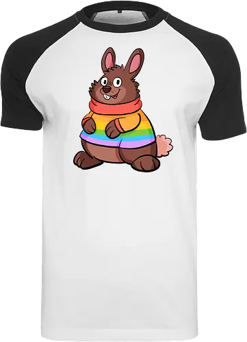 Regenbogenhase - Hase, Queer, Regenbogen - Raglan T-Shirt