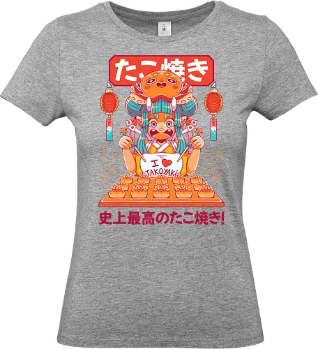 TAKOYAKI - takoyaki, anime, japan, japanese food, octopus, oni, anime girl, oni girl, cute, kawaii - Standard T-Shirt (Frauen)