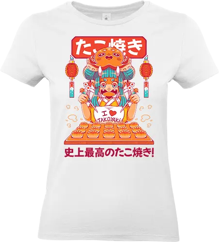 TAKOYAKI - takoyaki, anime, japan, japanese food, octopus, oni, anime girl, oni girl, cute, kawaii - Standard T-Shirt (Frauen)