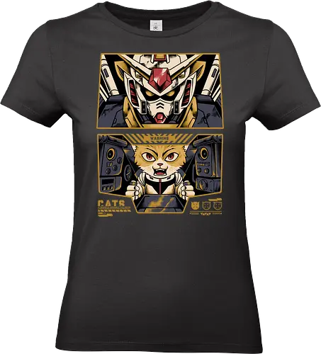amuro the cat  - gundam, anime, manga, cat, kitty, zaku, robot, mecha, cute, cartoon, pilot, space, techwear, futuristic, cyberpunk - Standard T-Shirt (Frauen)