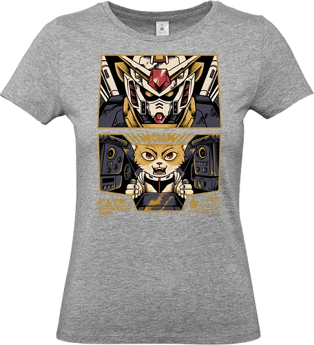 amuro the cat  - gundam, anime, manga, cat, kitty, zaku, robot, mecha, cute, cartoon, pilot, space, techwear, futuristic, cyberpunk - Standard T-Shirt (Frauen)