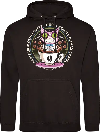 Steelport Cat Coffee Emblem - saints row, johnny gat, third street saints, agents of mayhem, gat out of hell, saintsrow, cat, professor genki, games, gamer, gaming, video game, video games, saints row 4, coffee - Standard Hoodie