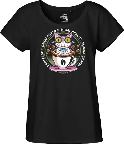 Steelport Cat Coffee Emblem - saints row, johnny gat, third street saints, agents of mayhem, gat out of hell, saintsrow, cat, professor genki, games, gamer, gaming, video game, video games, saints row 4, coffee - Fairtrade Girl Shirt