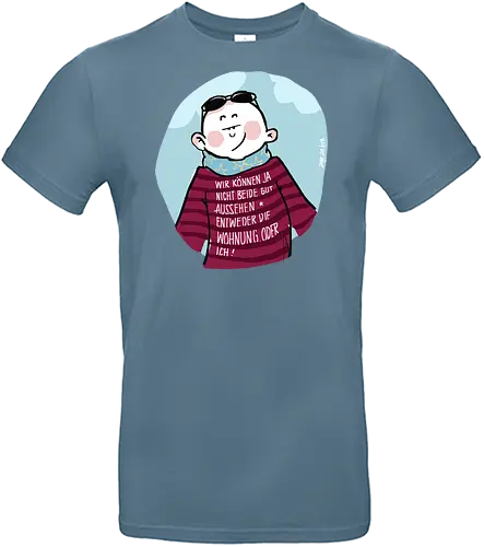 Wir können nicht beide gut aussehen... - Ringelpullisprüche, Ringeldinger, streifenweise, Spruch, Weisheit, Motivation, Ringelpulli, SprücheShirt, Cartoon Illustration, Statement, Handgezeichnet, Humor, Selbstironie, Streifenpulli, Spruchshirt, deutsch - Standard T-Shirt