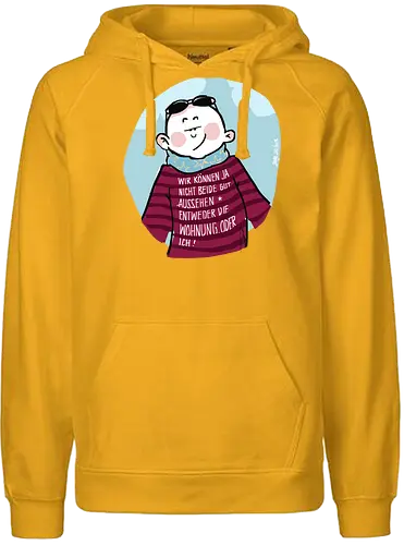 Wir können nicht beide gut aussehen... - Ringelpullisprüche, Ringeldinger, streifenweise, Spruch, Weisheit, Motivation, Ringelpulli, SprücheShirt, Cartoon Illustration, Statement, Handgezeichnet, Humor, Selbstironie, Streifenpulli, Spruchshirt, deutsch - Fairtrade Hoodie