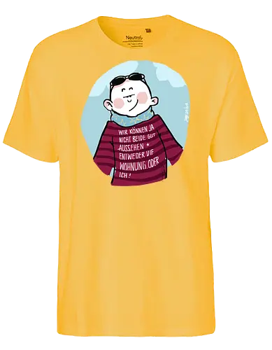 Wir können nicht beide gut aussehen... - Ringelpullisprüche, Ringeldinger, streifenweise, Spruch, Weisheit, Motivation, Ringelpulli, SprücheShirt, Cartoon Illustration, Statement, Handgezeichnet, Humor, Selbstironie, Streifenpulli, Spruchshirt, deutsch - Fairtrade T-Shirt