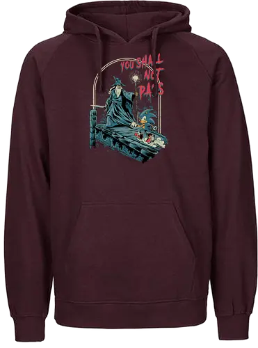 You Shall Not Pass - lotr, Hedgehog, game, humor, Wizard - Fairtrade Hoodie