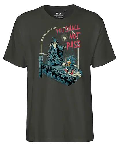 You Shall Not Pass - lotr, Hedgehog, game, humor, Wizard - Fairtrade T-Shirt