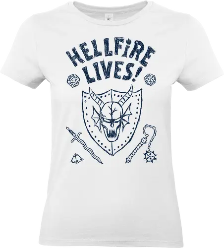 Hellfire lives  - series, television, eddie, dustin, Strange, retro, mike, max, lucas, 80s - Standard T-Shirt (Frauen)