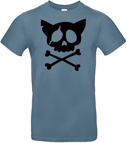 Grafik mit rosa Katzenschädel und gekreuzten Knochen - Katzenschädel, gekreuzte Knochen, Emo-Ästhetik, Punkrock, Alternative Mode, Totenkopfkunst, Kawaii-Horror, Gruseliges Pink, Skelettkatze, Gothic, Grunge, Vektorgrafik, Minimalistisch, Pinke Ästhetik, Kantige Kunst. - Standard T-Shirt