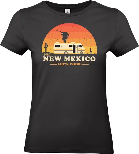 Visit New Mexico - vintage, tv shows, albuquerque, blue meth, cooking, gus fring, heisenberg, jesse pinkman, los pollos hermanos, new mexico, nostalgia, retro, salamanca - Standard T-Shirt (Frauen)