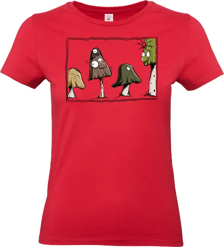 Verrückte Pilze - Pilz, Pilze, Goa, verrückt, lustig, cartoon, comic, wald, flora, fauna, süß - Standard T-Shirt (Frauen)
