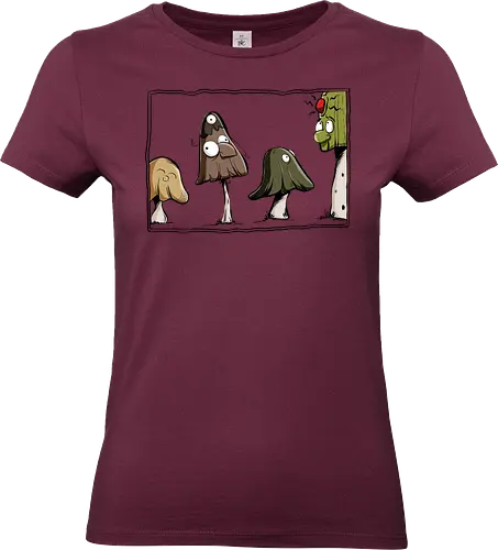 Verrückte Pilze - Pilz, Pilze, Goa, verrückt, lustig, cartoon, comic, wald, flora, fauna, süß - Standard T-Shirt (Frauen)