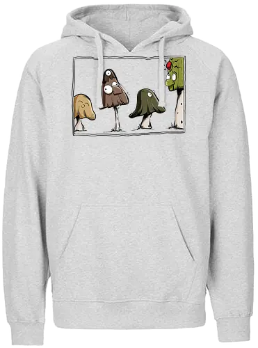 Verrückte Pilze - Pilz, Pilze, Goa, verrückt, lustig, cartoon, comic, wald, flora, fauna, süß - Fairtrade Hoodie