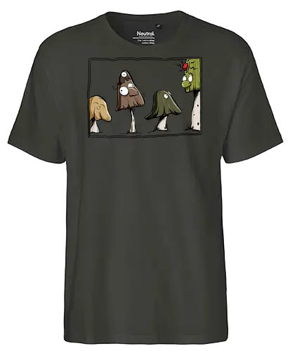 Verrückte Pilze - Pilz, Pilze, Goa, verrückt, lustig, cartoon, comic, wald, flora, fauna, süß - Fairtrade T-Shirt