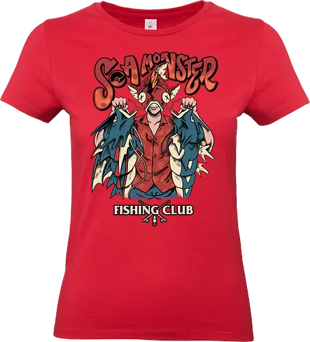 sea monster club  - fish, seamonster, fishing, club, monster, catch, tactical, militer, starterpack, cartoon, streetwear, adventure, camping, hiking, outdoor, hobby, love - Standard T-Shirt (Frauen)