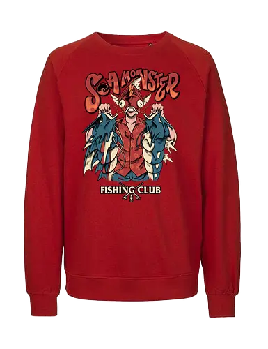 sea monster club  - fish, seamonster, fishing, club, monster, catch, tactical, militer, starterpack, cartoon, streetwear, adventure, camping, hiking, outdoor, hobby, love - Fairtrade Sweatshirt