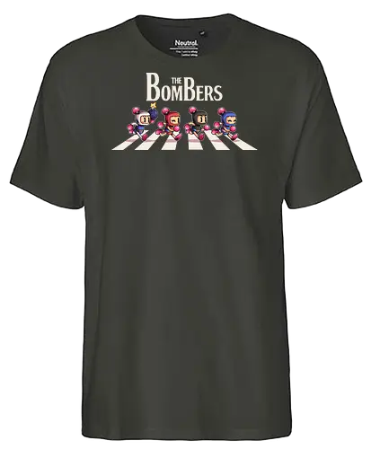 The Bombers  - games, game, bomber man, bomber, retro, abbey road, parody, Console, retro games, cute, bomb - Fairtrade T-Shirt