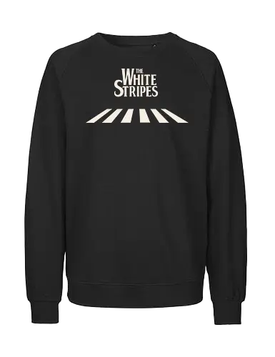 The White Stripes - humor, parody, rock, rocknroll, band, abbey road, beatles, stripes, music - Fairtrade Sweatshirt